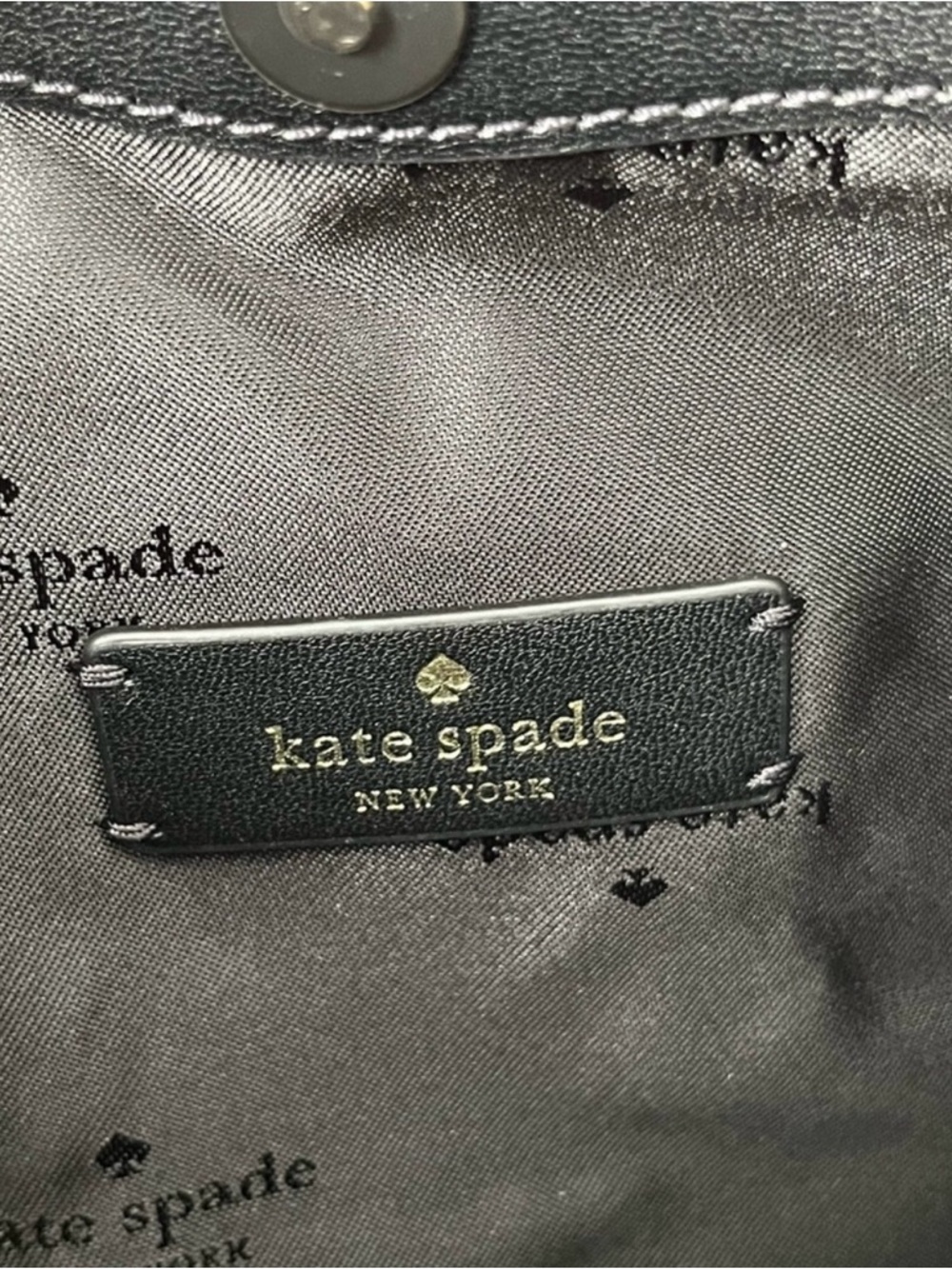 kate spade Black Pebbled Leather Satchel with Gold Logo - Picture 4 of 5